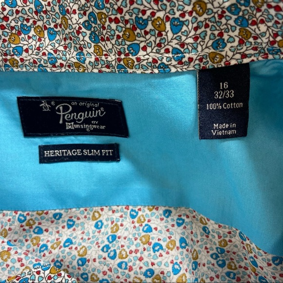 Original Penguin Long Sleeve Floral Button Down Neck 16 - Picture 3 of 10